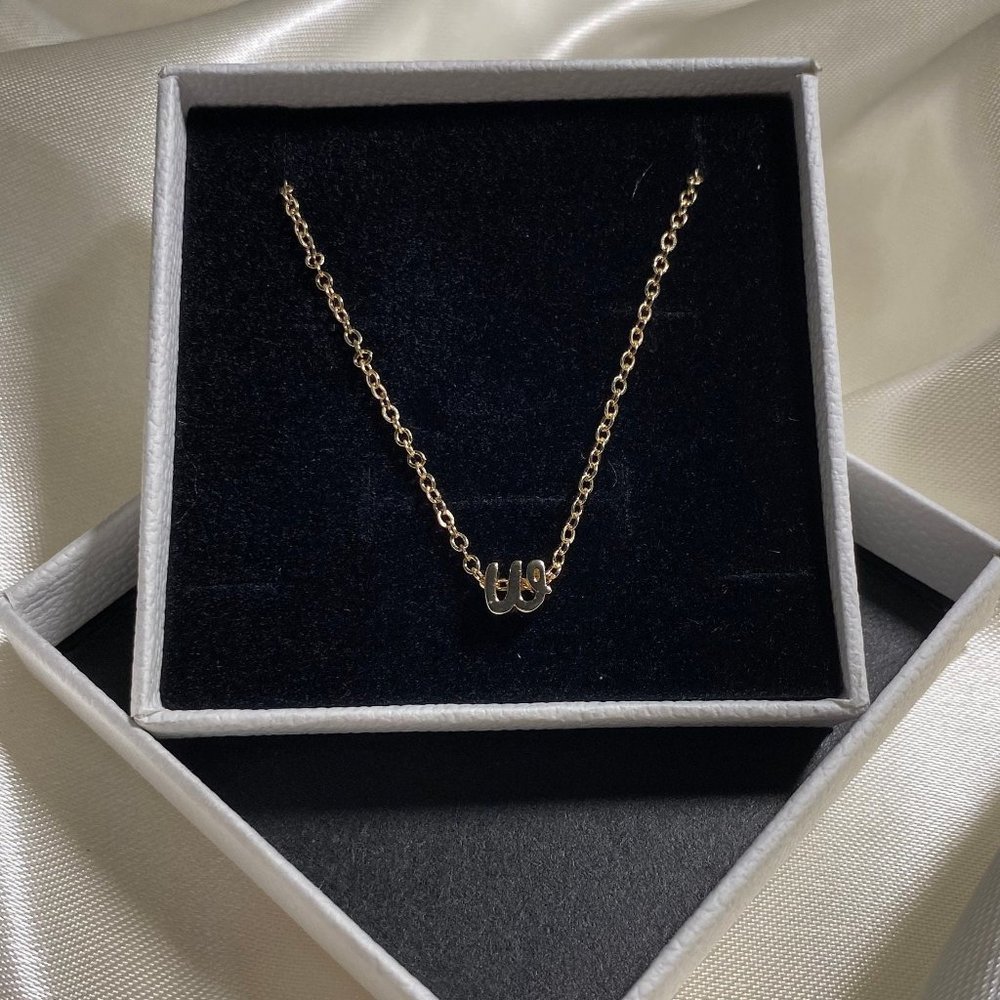 Kyerlyn Dainty Tiny Initial Necklace 18K Gold Plated Letter Alphabet A-Z Pendant